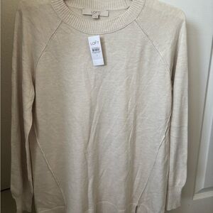LOFT Womens Cream Sweater Tunic